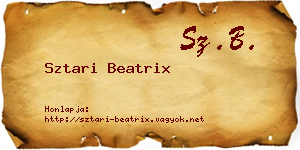 Sztari Beatrix névjegykártya